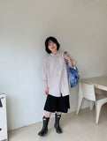 [unisex] Midender Summer Seersucker Over Short Sleeve Shirt