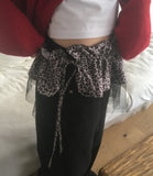 Aven Leopard Tiered Layered Wrap Skirt