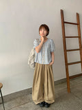Hulco Lace Check Short Sleeve Blouse