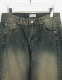 Rukin cut washed balloon denim pants
