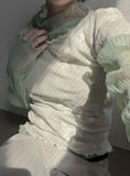 Torsion Smoke Shirring Sheer See-Through T-shirt