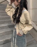 Midyu Leather Crop Blouson Jumper