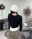 Ser Crop Ribbed Hood Zip-Up