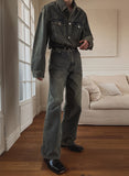Desub washed wide denim pants