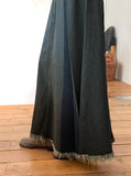 Elder Pintuck Pleated Long Denim Skirt