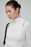 PRTN)Porterna brushed layered turtleneck t-shirt