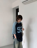 [unisex] Langen color matching number over short sleeve tee
