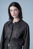 Washed double pocket crop blouson