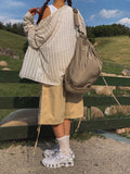 Cotton Snap String Bermuda Pants
