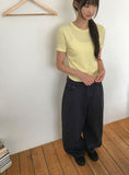 Kayari Color Basic Layered Crop Short Sleeve Tee