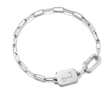 Name silver tag chain bracelet