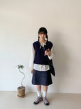 Oroi Denim Banding Midi Skirt
