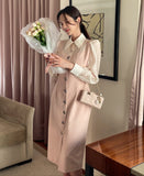 Robarue Shirred Collar Color Matching One Piece