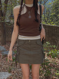 nylon strap cargo pocket skirt