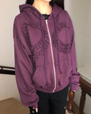 Binon Ribbon Frill Hood Zip-Up