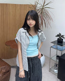 Tay striped crop shirt