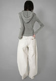 Slit-up Belt Cotton Pants