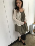 Umi Shirring Layered Lace Sleeveless One Piece