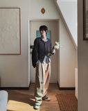 Merries Pintuck Banding Wide Pants