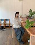 Nanako Summer Ribbon Puff Short Sleeve Bolero Knit Cardigan