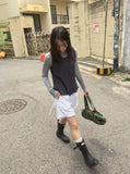 Hisami Strap Banding Frill Bermuda Pants