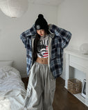 Anderson Check Layered Hood Zip Up