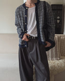 Noir Tweed Pocket Round Cardigan