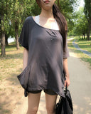 Ribe Shirred Boat Neck Pocket Short Sleeve