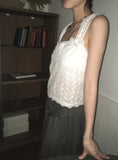 cosh punching see-through ribbon sleeveless blouse