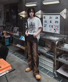 Grunge Nothing Printing Short Sleeve T-shirt