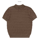 Cable open collar knit
