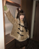 Semin Duffle Fluffy Fur Mustang Midi Jacket