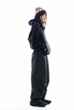 Bicolor fleece layered hoodie
