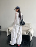 Layered see-through knitwear hoodie