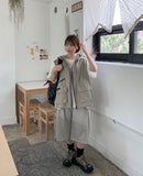 [Unisex] iie Pocket Nylon Hooded Vest
