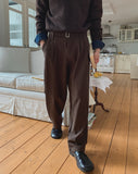 Melo Belted Two-Tuck Wide Slacks