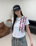 Tess Funky Lettering Crop Tee