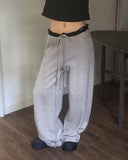 Tamo Back Star Star Color Matching Knit Pants