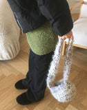 Pcong Bokashi Knit Fur Mini Shoulder Crossbody Bag