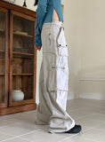 Keds Y2K Gray Pocket Cargo Cotton Pants