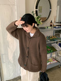 Kakui high neck knit cardigan