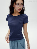 W U-Neck Crop Slim T-shirt