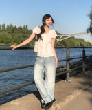 Tero Double Back Pocket Embossed Denim Pants