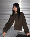 Wicon Collar Cotton Crop Short Jumper Jacket