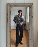 Canto Coated Black Denim Wide Pants
