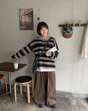 Sakki pin tuck wide cotton pants