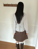 [MADE] Hupi Pin Tuck Button V-Neck Collar Long Sleeve Shirt