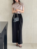 Carpit Unbalanced Wrap Wide Slacks