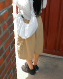 Ore Stripe Shirring Shoulder Crossbody Bag