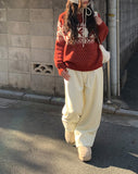 Lotte Ribbon Loose Fit Pattern Knit